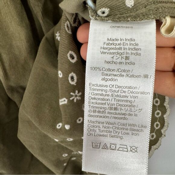 Madewell Embroidered Corduroy Square Neck Mini Dress size small - Picture 10 of 10